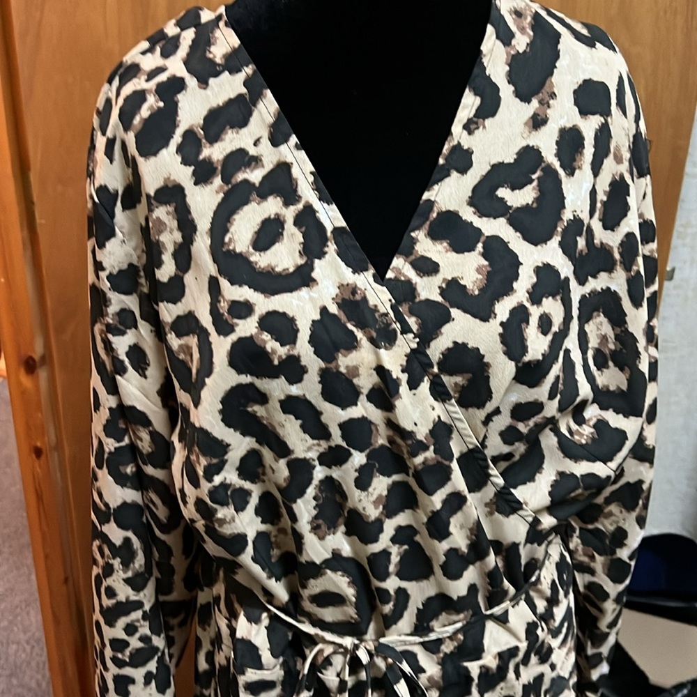 Boohoo Plus Ruffle Wrap Midi Dress (24) - Picture 2 of 6